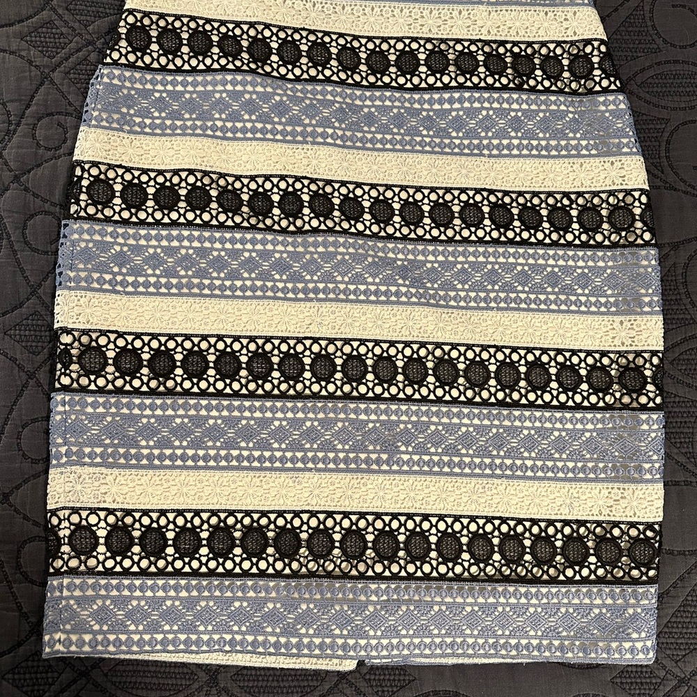 Talbots Elegant Lace Striped Skirt